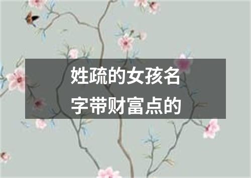 姓疏的女孩名字带财富点的