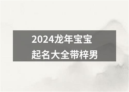 2024龙年宝宝起名大全带梓男