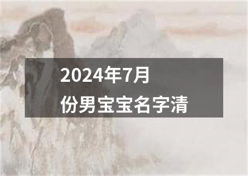 2024年7月份男宝宝名字清