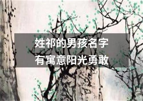 姓祁的男孩名字有寓意阳光勇敢