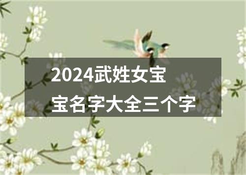 2024武姓女宝宝名字大全三个字