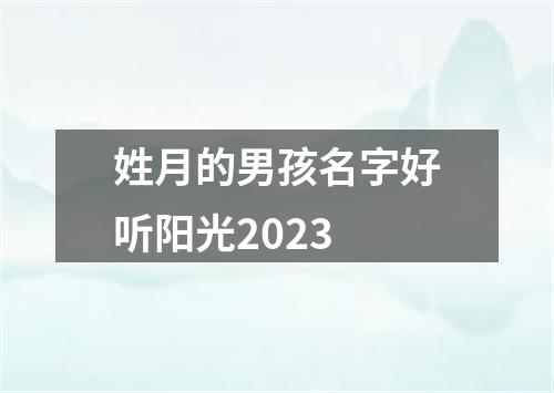 姓月的男孩名字好听阳光2023