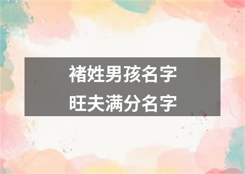 褚姓男孩名字旺夫满分名字