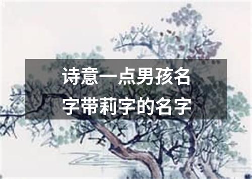 诗意一点男孩名字带莉字的名字