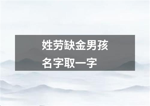 姓劳缺金男孩名字取一字