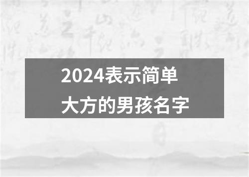 2024表示简单大方的男孩名字