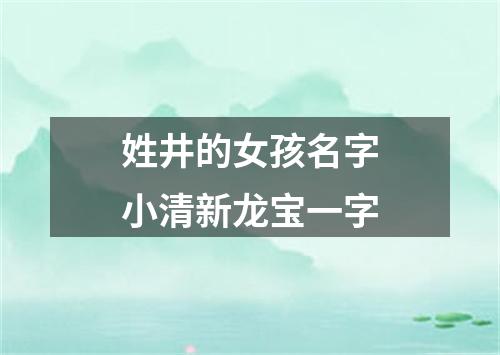 姓井的女孩名字小清新龙宝一字