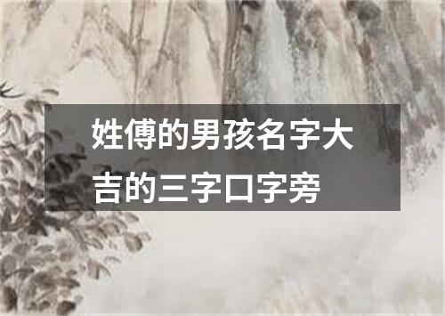 姓傅的男孩名字大吉的三字口字旁