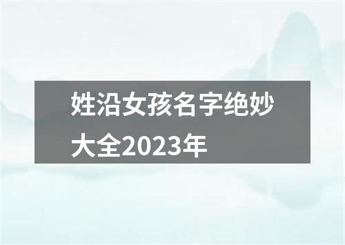 姓沿女孩名字绝妙大全2023年