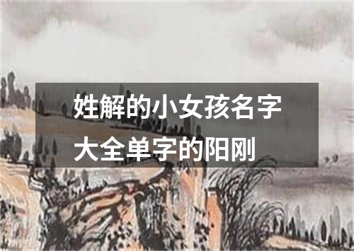 姓解的小女孩名字大全单字的阳刚