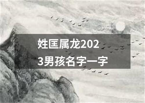 姓匡属龙2023男孩名字一字