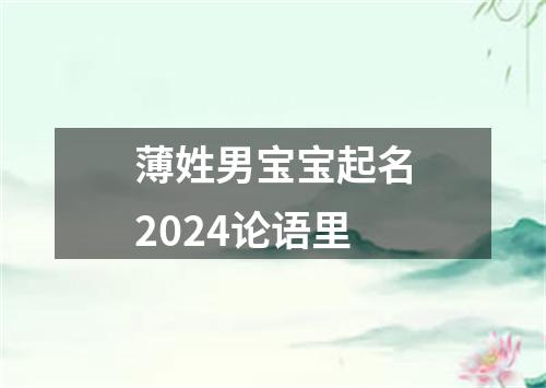 薄姓男宝宝起名2024论语里