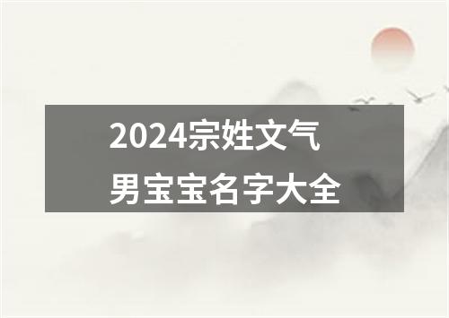 2024宗姓文气男宝宝名字大全