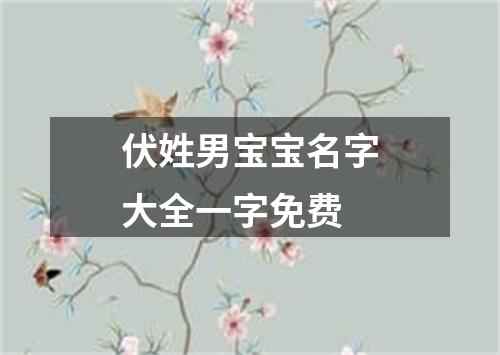 伏姓男宝宝名字大全一字免费