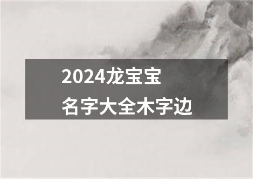 2024龙宝宝名字大全木字边