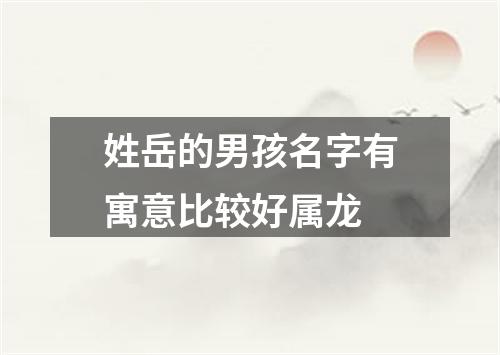 姓岳的男孩名字有寓意比较好属龙