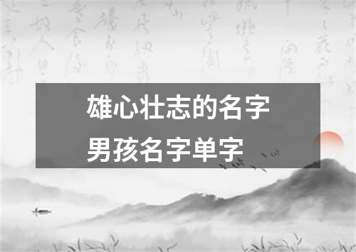 雄心壮志的名字男孩名字单字