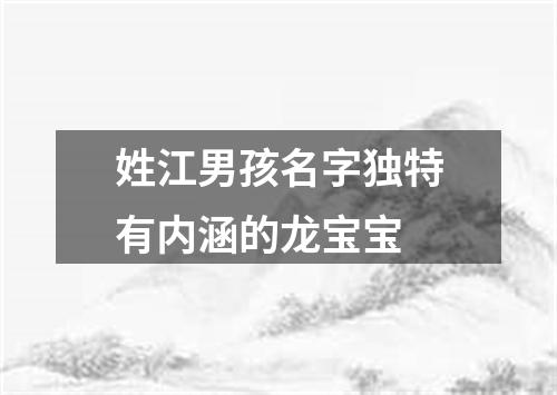 姓江男孩名字独特有内涵的龙宝宝