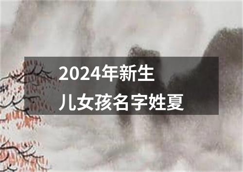 2024年新生儿女孩名字姓夏