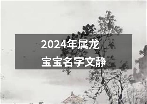 2024年属龙宝宝名字文静