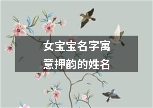 女宝宝名字寓意押韵的姓名