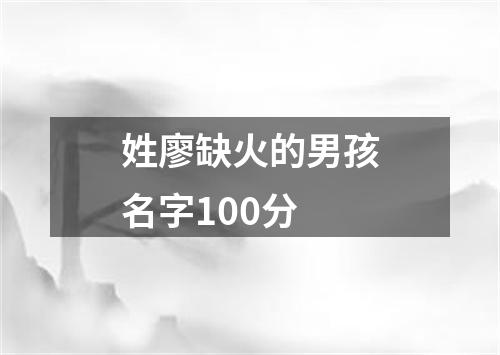 姓廖缺火的男孩名字100分