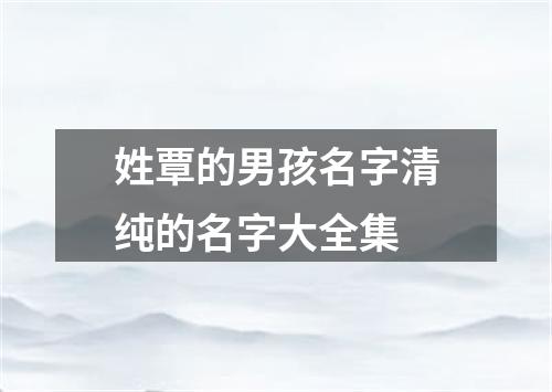 姓覃的男孩名字清纯的名字大全集