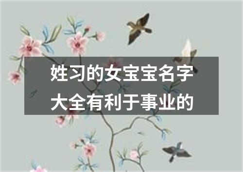 姓习的女宝宝名字大全有利于事业的