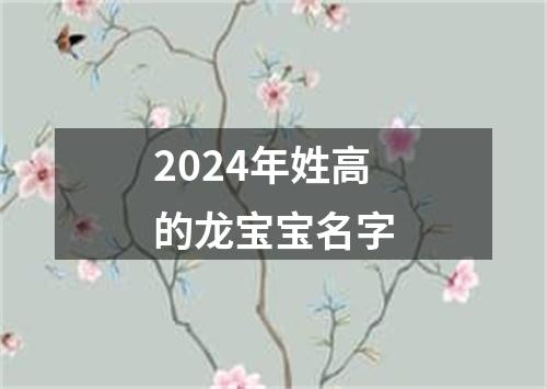 2024年姓高的龙宝宝名字