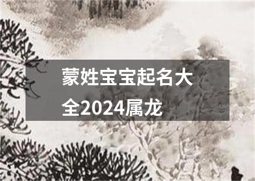 蒙姓宝宝起名大全2024属龙