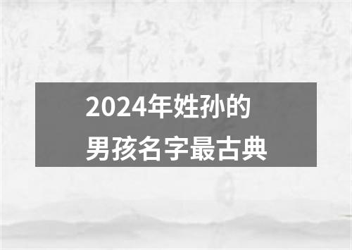 2024年姓孙的男孩名字最古典