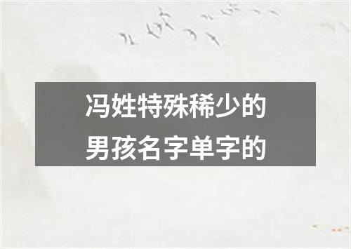 冯姓特殊稀少的男孩名字单字的