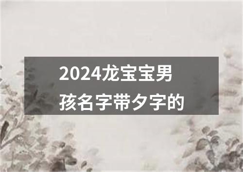 2024龙宝宝男孩名字带夕字的