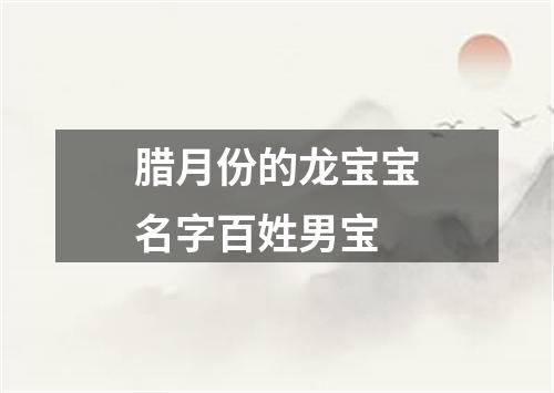 腊月份的龙宝宝名字百姓男宝