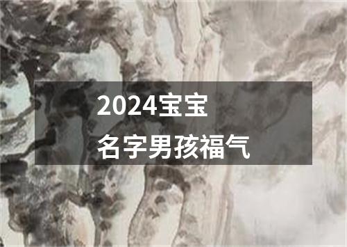 2024宝宝名字男孩福气