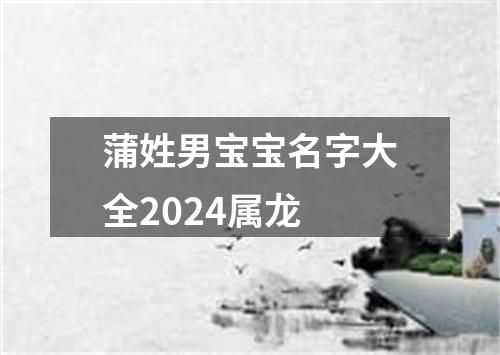 蒲姓男宝宝名字大全2024属龙