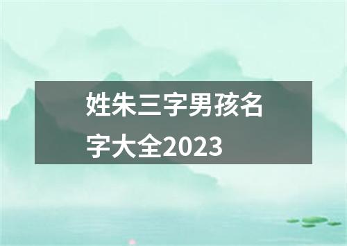 姓朱三字男孩名字大全2023