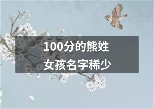 100分的熊姓女孩名字稀少