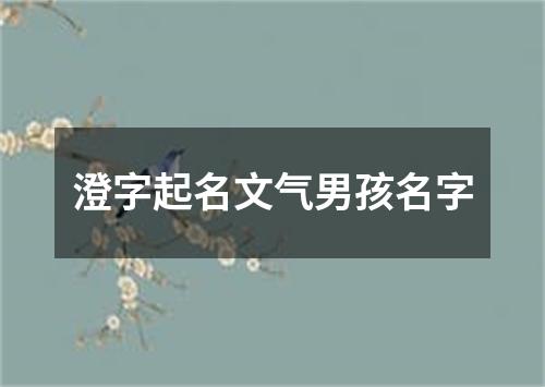 澄字起名文气男孩名字