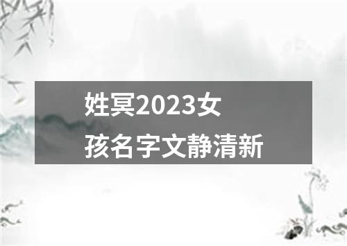 姓冥2023女孩名字文静清新