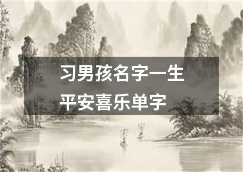 习男孩名字一生平安喜乐单字