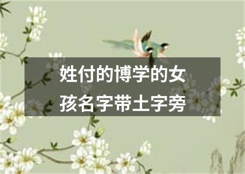 姓付的博学的女孩名字带土字旁