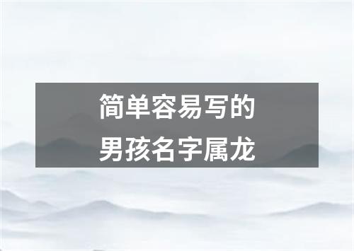 简单容易写的男孩名字属龙