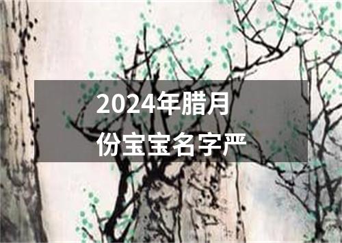 2024年腊月份宝宝名字严