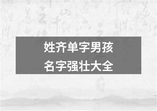 姓齐单字男孩名字强壮大全