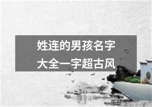 姓连的男孩名字大全一字超古风