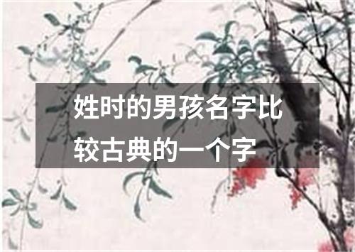 姓时的男孩名字比较古典的一个字