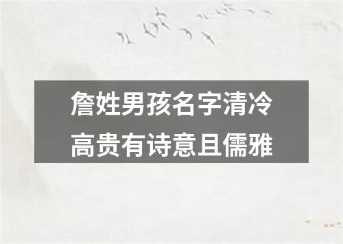 詹姓男孩名字清冷高贵有诗意且儒雅