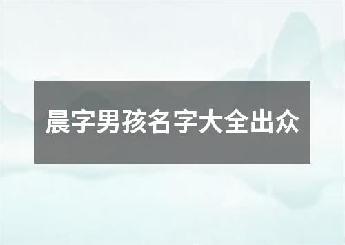 晨字男孩名字大全出众