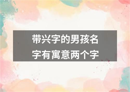 带兴字的男孩名字有寓意两个字